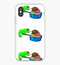 Chameleon eating Ice Cream iPhone Case