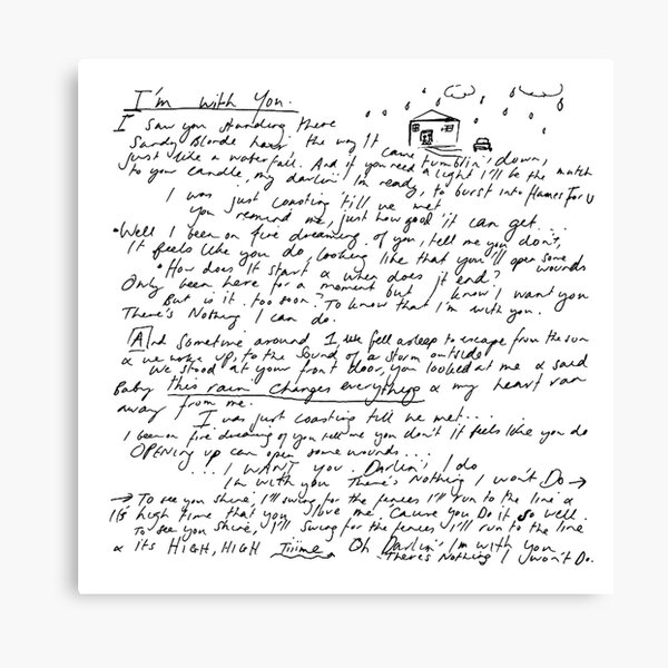 Vance Joy Missing Piece Vintage Script Song Lyric Print