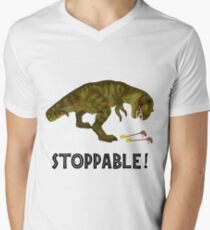 Tyrannosaurus Rex is Stoppable Men's V-Neck T-Shirt