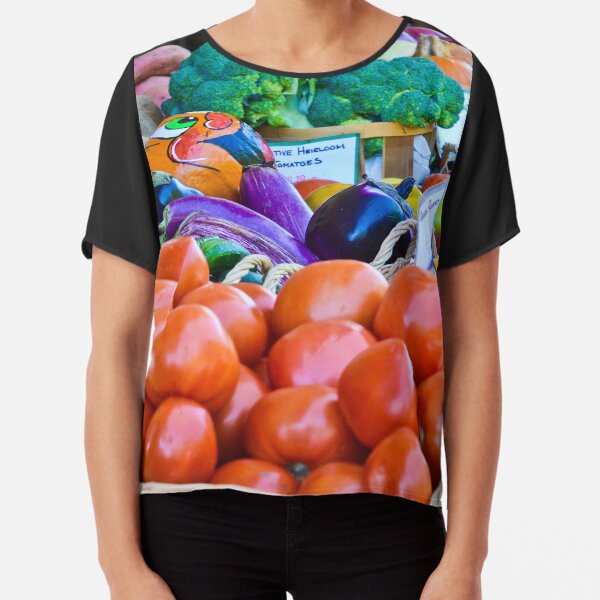 Autumn Harvest at the Farmers Market Chiffon Top