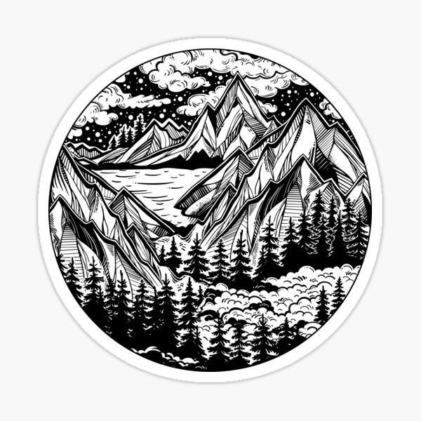 Nature en plein air vintage. Sticker