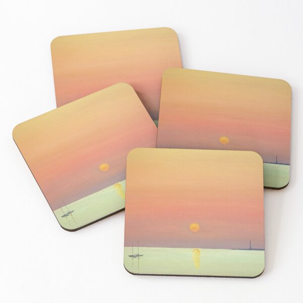 Item preview, Orange Sunset on the sea. Minimalism painting designed and sold by Ranisha.