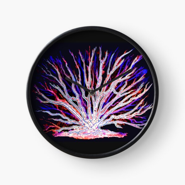 Neon Sea Coral Clock