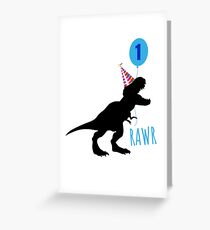 Birthday dinosaur shirt 1 year old Greeting Card