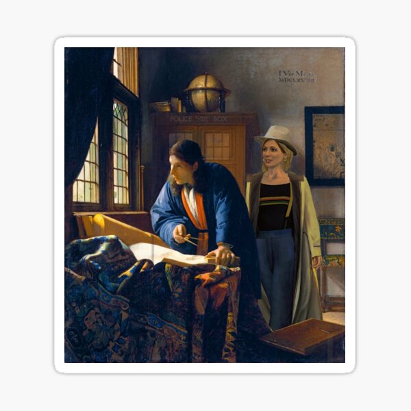 The Doctor and Vermeer's Geographer Sticker