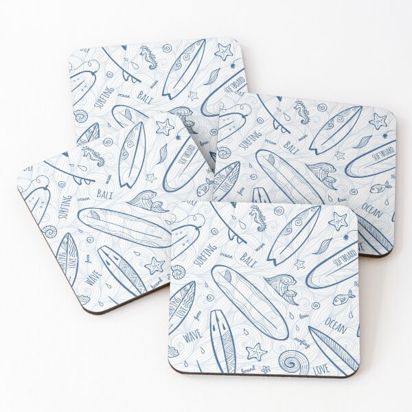 Item preview, Light blue doodle surfing boards designed and sold by 1enchik.