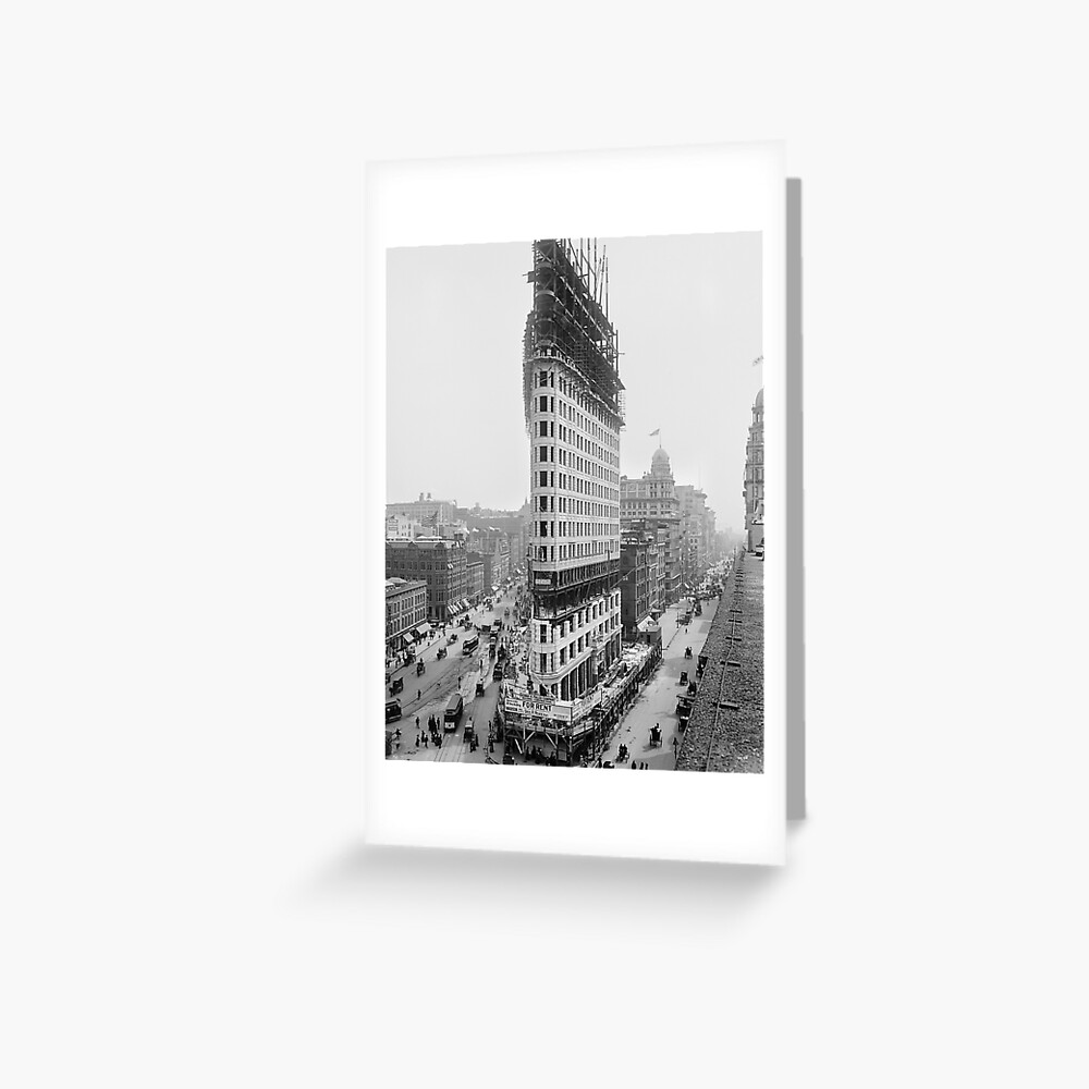 Flatiron Building Construction 1902 Vintage Photo Greeting Card By Historyphoto Redbubble