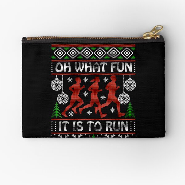 Christmas Gift Idea for Runners Oh What Fun It Is To Run Zipper Pouch