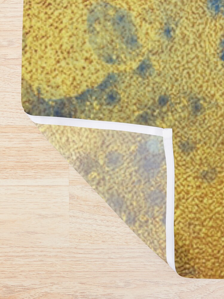 Alternate view of Gold Glitter Rain on Indigo Ink Marble Shower Curtain
