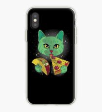 Galaxy Cat Eating Taco And Pizza T-Shirt Funny Cute Kitty iPhone Case