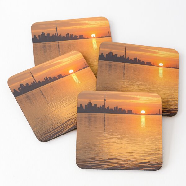 Item preview, Fiery Toronto Skyline with the Sun Sliced in Half designed and sold by Georgia Mizuleva.