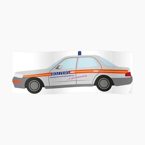 DriveTribe Cartoon Police Car Rozzers Poster
