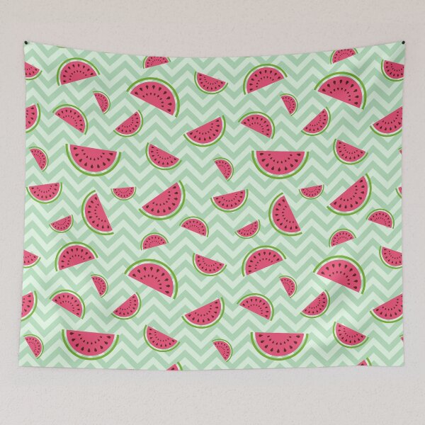 Item preview, Geometric color pattern with watermelon slices. designed and sold by IndigoCat.
