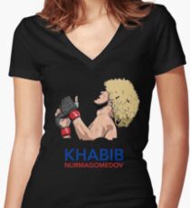 khabib nurmagomedov the eagle Women's Fitted V-Neck T-Shirt