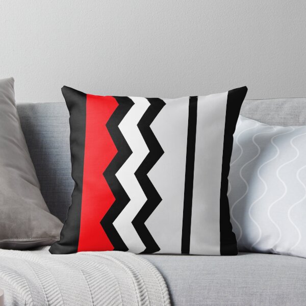 Item preview, Abstract, geometric, zigzag, strips - red, black and white. designed and sold by K.S ART.