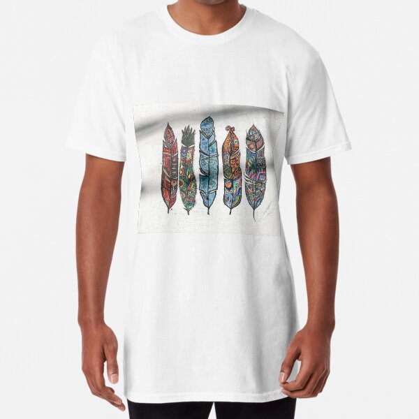 5 colorful feathers in Tbilisi Long T-Shirt