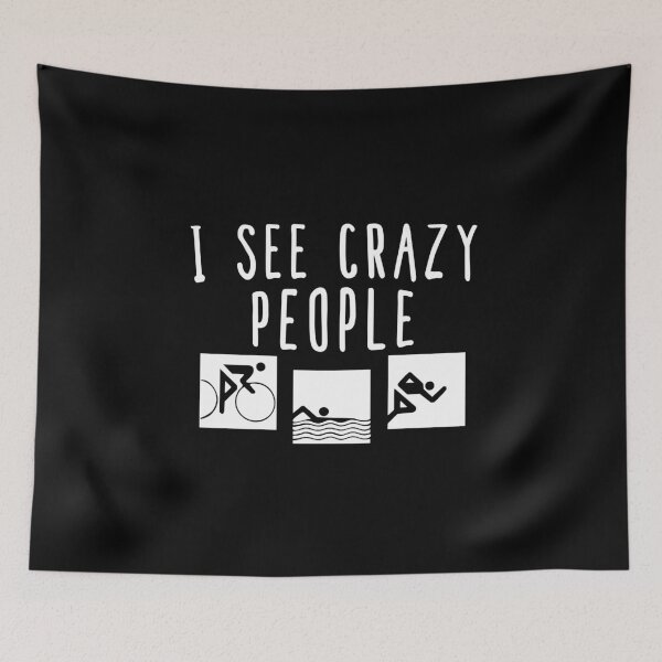 Item preview, I See Crazy People- Funny Triathlon T-shirt- Swim, Bike, Run designed and sold by SmartStyle.