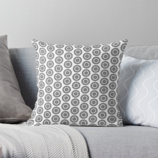 Rosace 01 noir et blanc Coussin