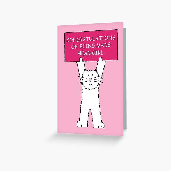 Item preview, Congratulations on Being Made Head Girl Cartoon Cat designed and sold by KateTaylor.