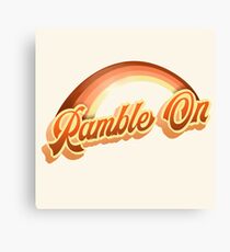 Ramble On Retro Seventies Rainbow Graphic Canvas Print