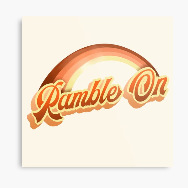 Ramble On Retro Seventies Rainbow Graphic Metal Print
