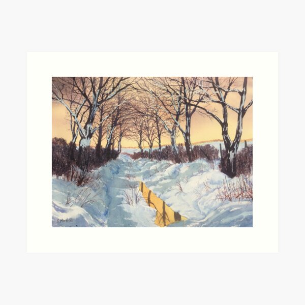 Tunnel of Trees in Winter Art Print