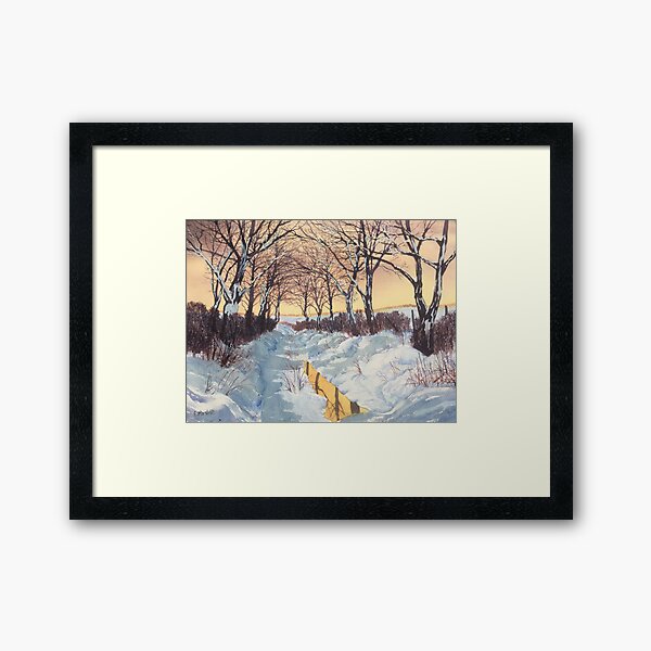 Tunnel of Trees in Winter Framed Art Print