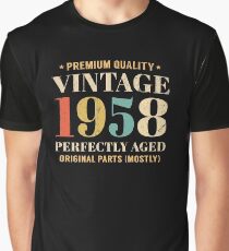 Retro Vintage 1958 Awesome 60th Birthday Gift Graphic T-Shirt