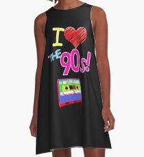 RETRO 90'S CASSETTE POPMUSIK ERA A-Line Dress