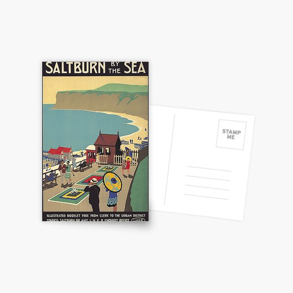 Item preview, Saltburn by the Sea, England Vintage Travel Poster designed and sold by vintagevivian.