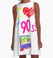 RETRO 90'S CASSETTE POPMUSIK ERA A-Line Dress