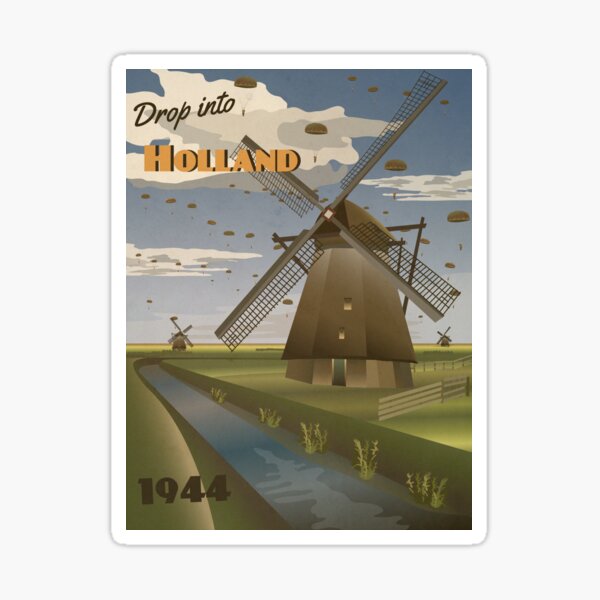 Vista previa del artículo con la obra «Póster de viaje de la Operación Market Garden, Holanda, 1944», diseñado y vendido por The War Effort.