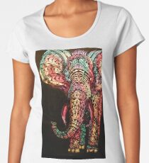 Camiseta premium de cuello ancho elefante adornado 34