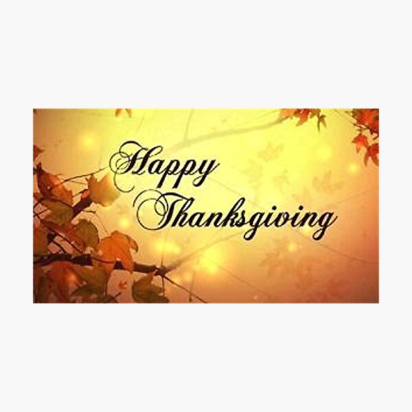 Item preview, Golden Sky and Leaves Happy Thanksgiving  designed and sold by MurphyMorganGifts.