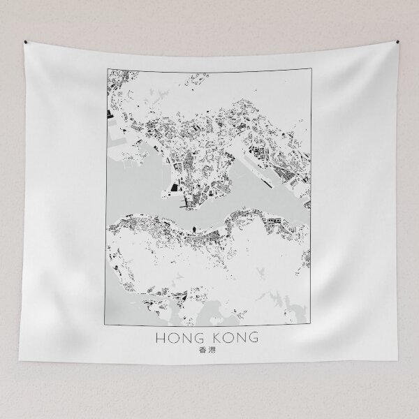 Item preview, Hong Kong City Map Schwarzplan designed and sold by margindot.