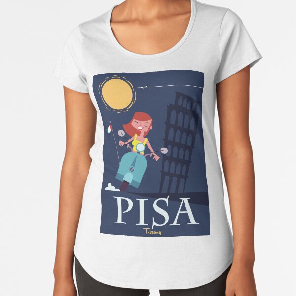 Pisa Travel Poster Premium Scoop T-Shirt