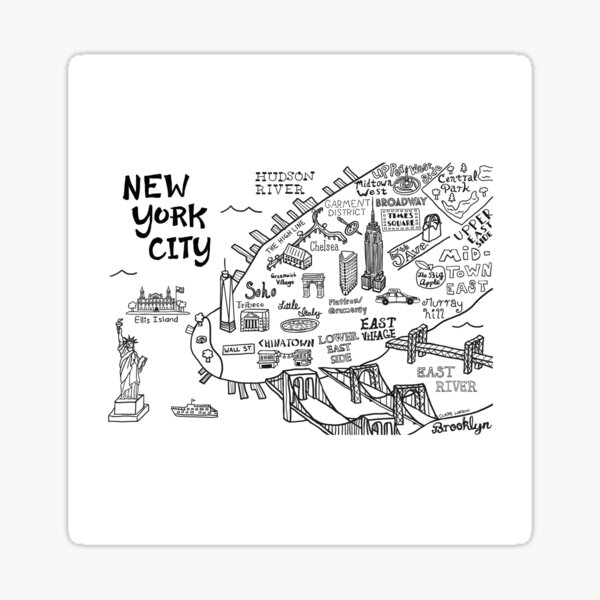 Item preview, New York City Illustrated Map designed and sold by Claire Lordon.