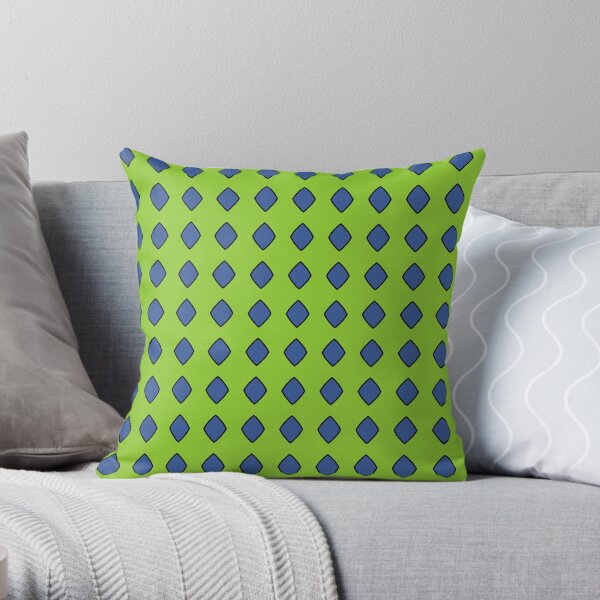 Losanges bleus sur fond vert Coussin