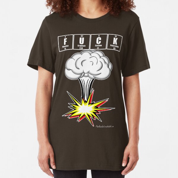 FUCK - White text Slim Fit T-Shirt