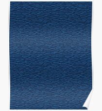 Blue Aqua Water Waves Vector Pattern Seamless Background Poster