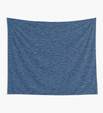 Blue Aqua Water Waves Vector Pattern Seamless Background Wall Tapestry