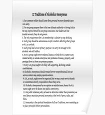 12 Traditions Of Alcoholics Anonymous Poster