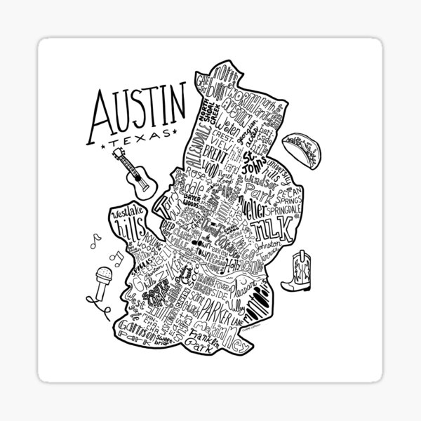 Item preview, Austin Texas Illustrated Map designed and sold by Claire Lordon.