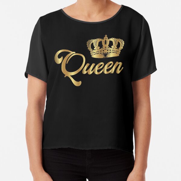 Golden Crown Gold Crowns Lifestyle King Queen Gift Chiffon Top