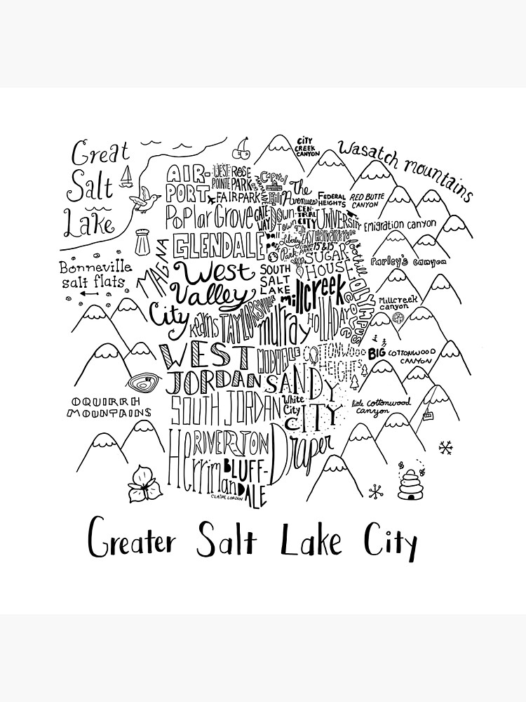 greater-salt-lake-city-valley-illustrated-map-art-print-by-clairelordon-redbubble