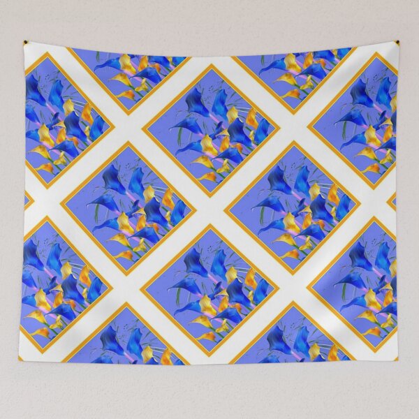 Item preview,  ABSTRACT BLUE & GOLD CALLA LILIES PATTERNS   designed and sold by sharlesart.