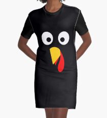 Thanksgiving Thanksgiving turkey face costume Graphic T-Shirt Dress