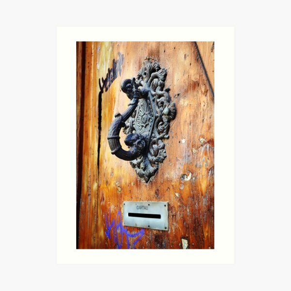 Door Knocker at Barri Gotic Art Print