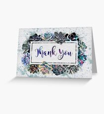 Tarjeta de felicitación Tarjeta de agradecimiento acuarela suculentas