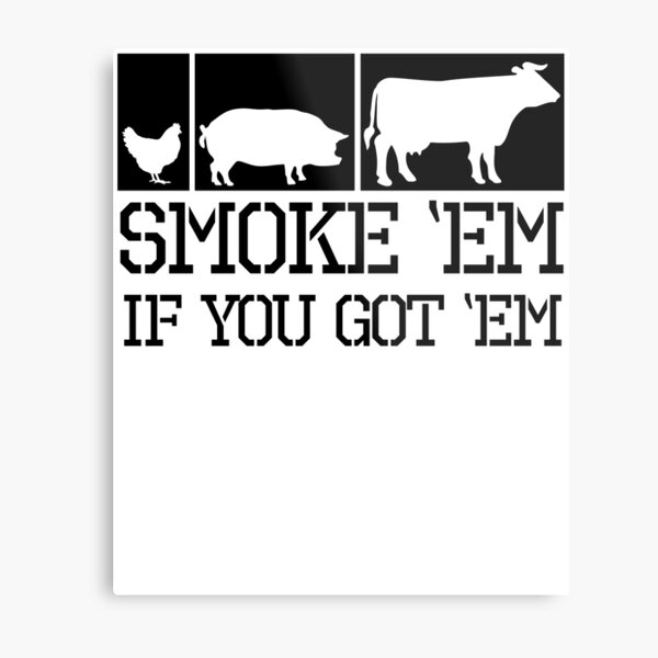 Dad Grilling BBQ Gift Meat Smoker Lover Pitmaster Metal Print